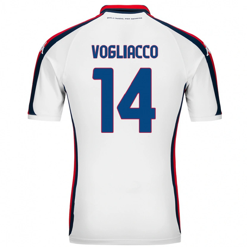 DanxenメンズAlessandro Vogliacco#14白アウェイシャツ2024/25ジャージーユニフォーム