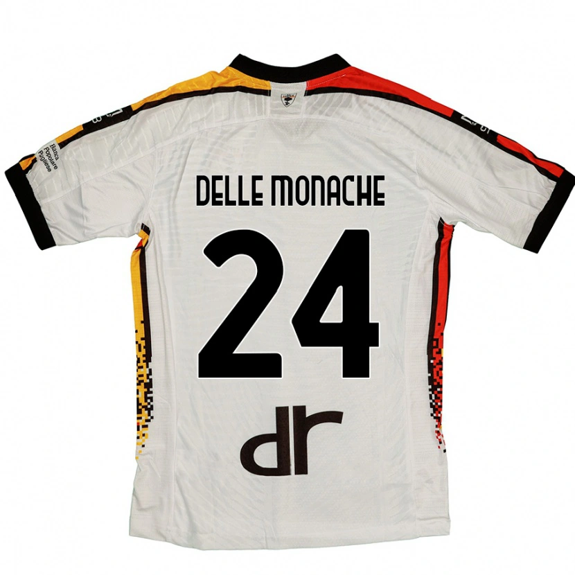 DanxenメンズMarco Delle Monache#24白 黒アウェイシャツ2024/25ジャージーユニフォーム