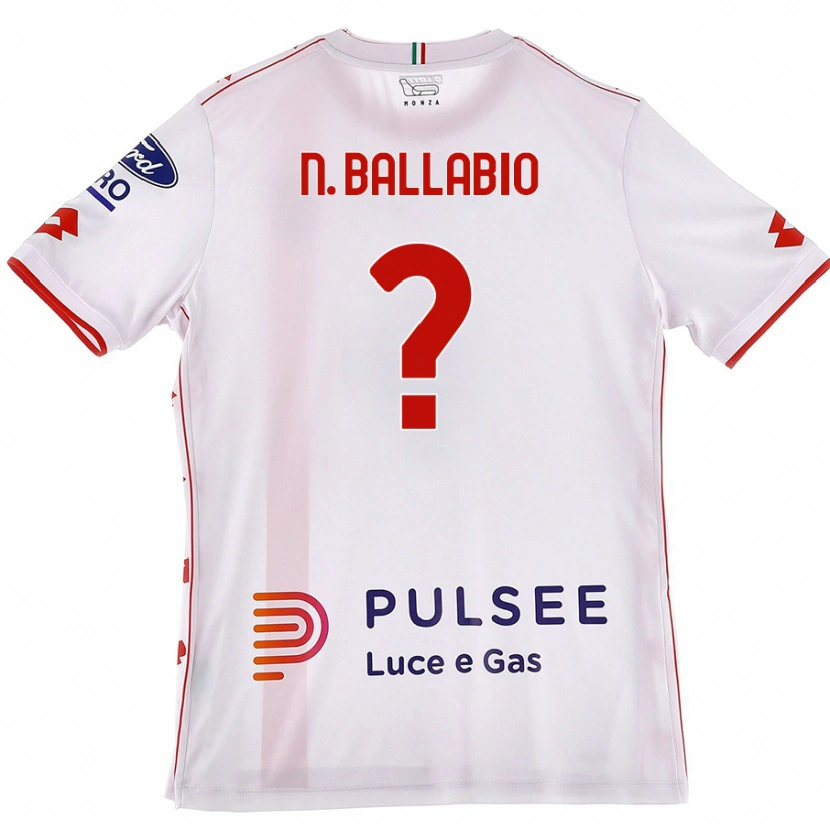 DanxenメンズNicolò Ballabio#0白 赤アウェイシャツ2024/25ジャージーユニフォーム