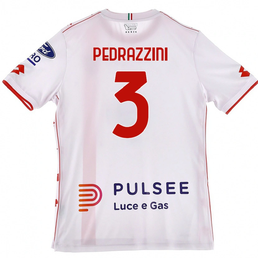 DanxenメンズCarlo Pedrazzini#3白 赤アウェイシャツ2024/25ジャージーユニフォーム