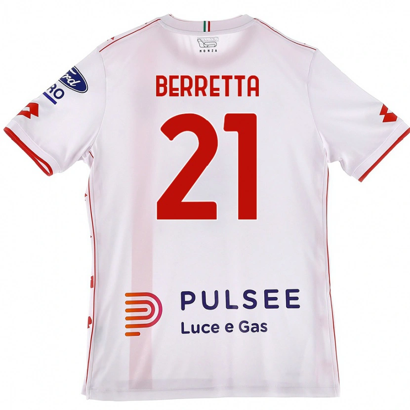 DanxenメンズAlessandro Berretta#21白 赤アウェイシャツ2024/25ジャージーユニフォーム