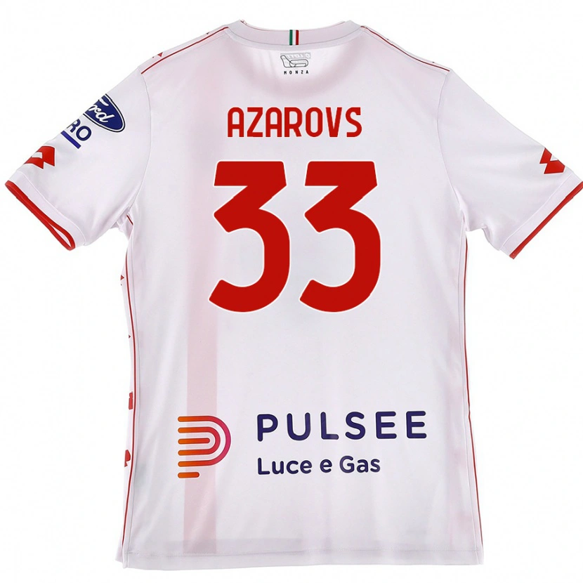 DanxenメンズTimurs Azarovs#33白 赤アウェイシャツ2024/25ジャージーユニフォーム