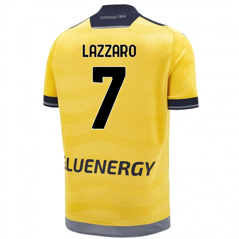 DanxenメンズDavide Lazzaro#7ゴールデンアウェイシャツ2024/25ジャージーユニフォーム