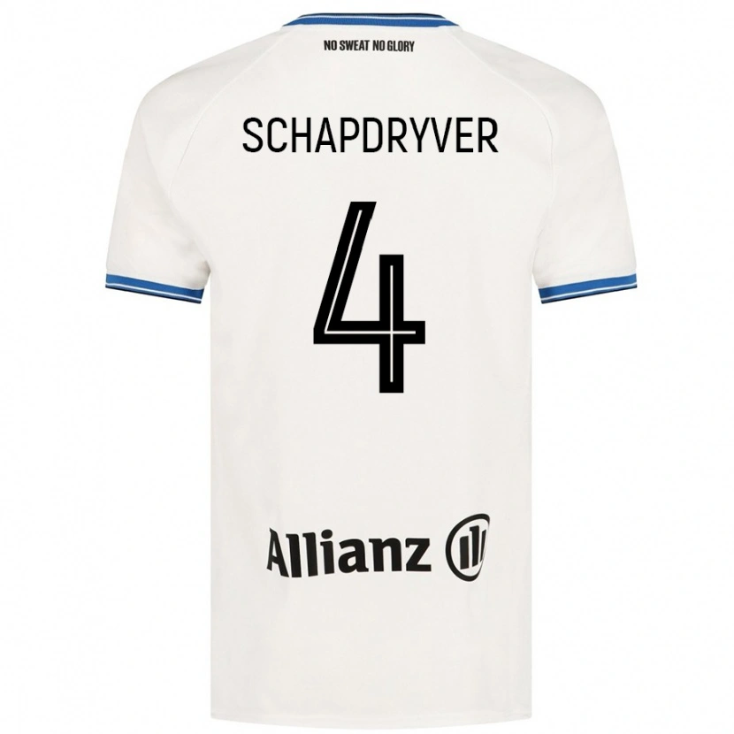 DanxenメンズEmely Schapdryver#4白アウェイシャツ2024/25ジャージーユニフォーム