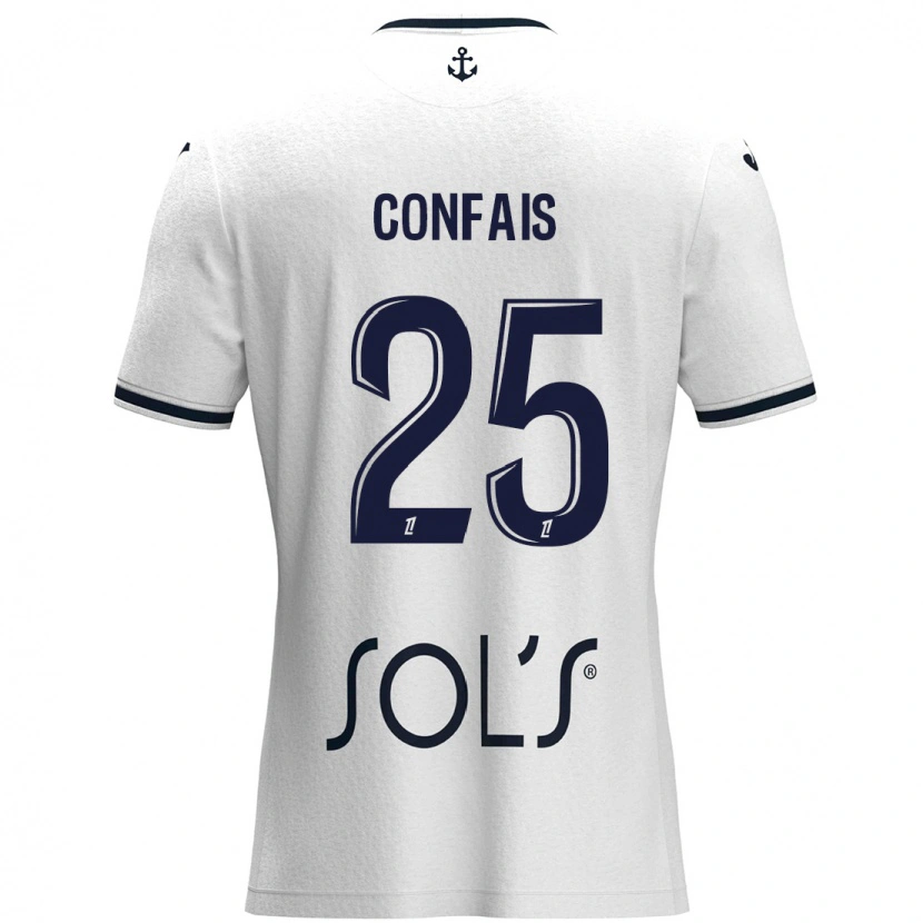 DanxenメンズAloïs Confais#25白 ダークブルーアウェイシャツ2024/25ジャージーユニフォーム