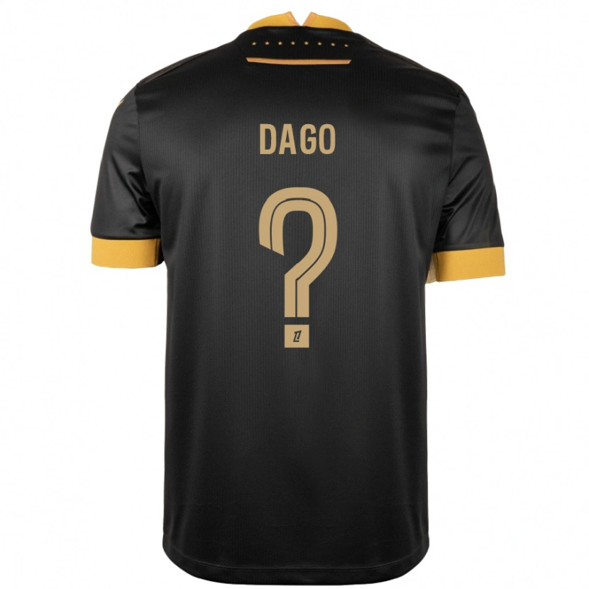 DanxenメンズJoshua Dago#0ブラック ブラウンアウェイシャツ2024/25ジャージーユニフォーム