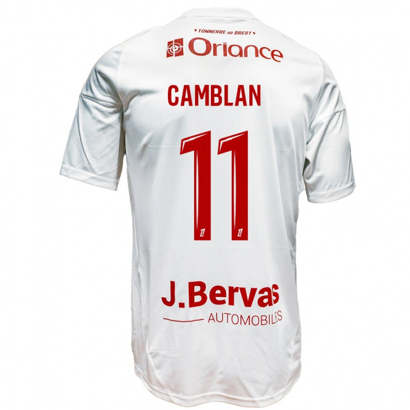 DanxenメンズAxel Camblan#11白 赤アウェイシャツ2024/25ジャージーユニフォーム