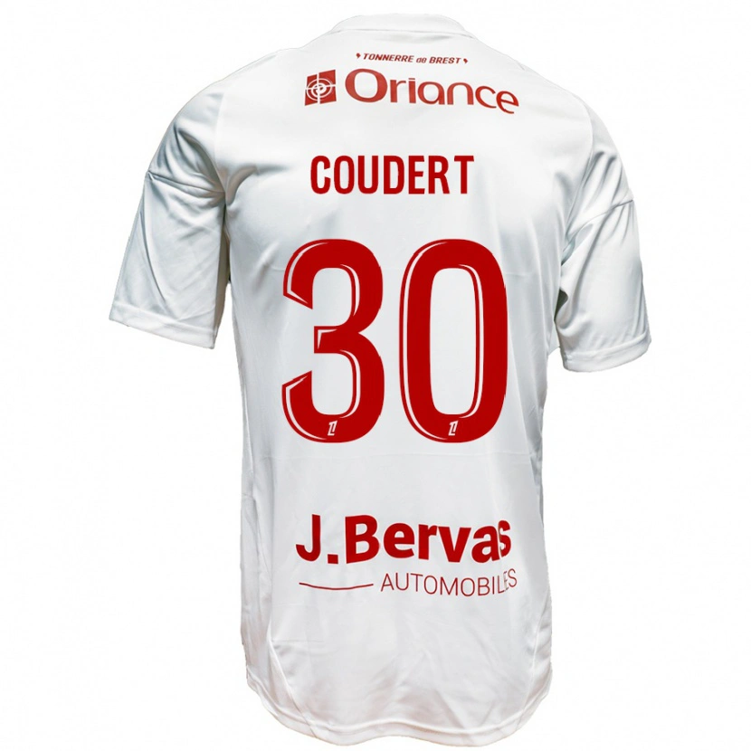 DanxenメンズGrégoire Coudert#30白 赤アウェイシャツ2024/25ジャージーユニフォーム