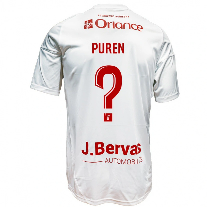 DanxenメンズMatthieu Puren#0白 赤アウェイシャツ2024/25ジャージーユニフォーム