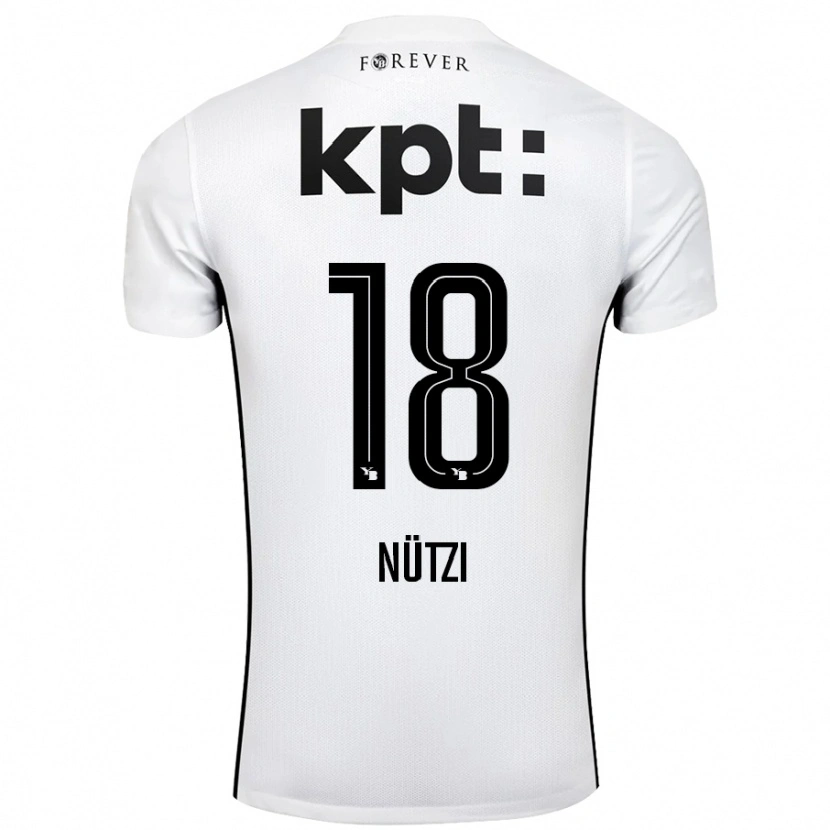 DanxenメンズTimon Nützi#18白 黒アウェイシャツ2024/25ジャージーユニフォーム