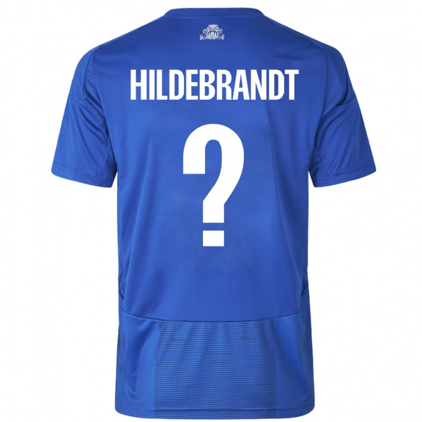 DanxenメンズSylvester Hildebrandt#0ホワイト ブルーアウェイシャツ2024/25ジャージーユニフォーム
