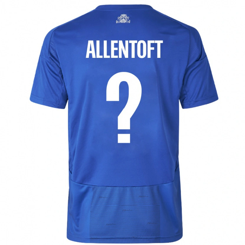 DanxenメンズPhilip Allentoft#0ホワイト ブルーアウェイシャツ2024/25ジャージーユニフォーム