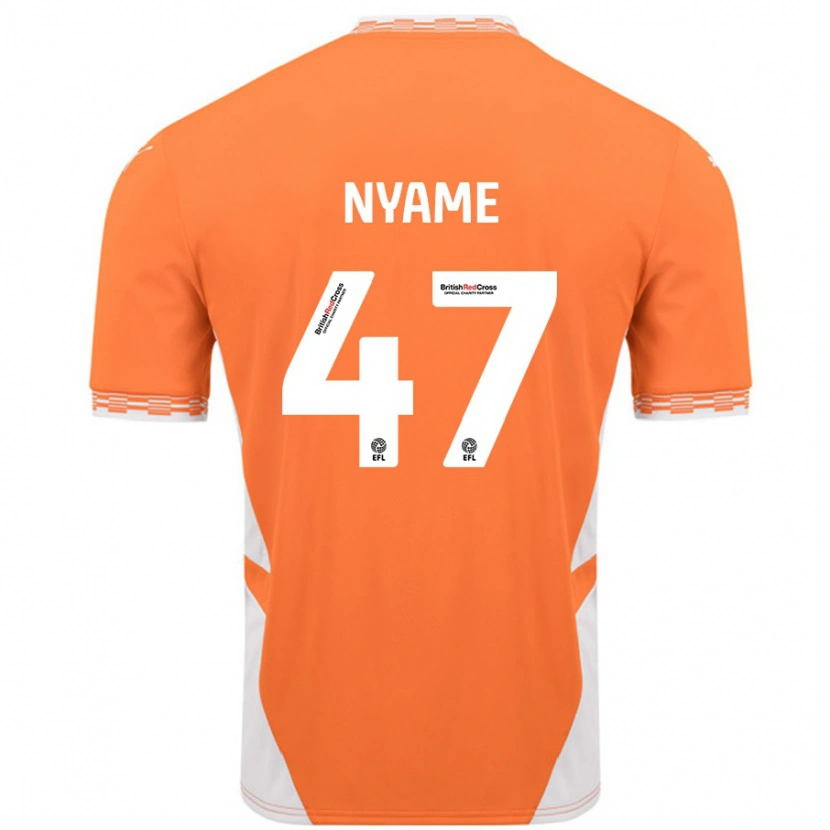 DanxenレディースJosh Nyame#47オレンジ ホワイトホームシャツ2024/25ジャージーユニフォーム