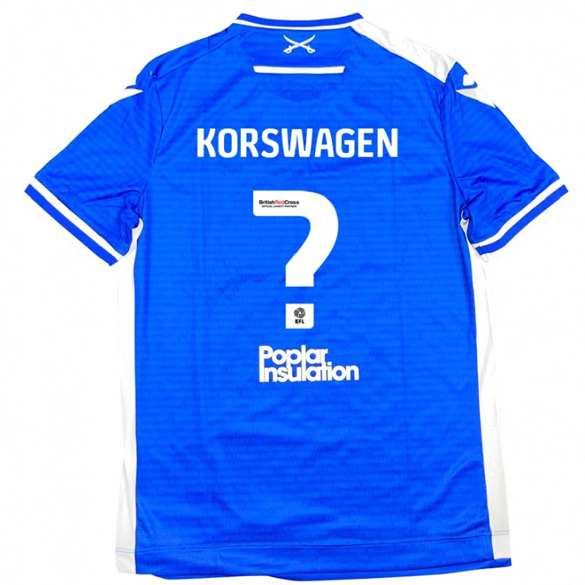 DanxenレディースMattijis Korswagen#0ブルーホワイトホームシャツ2024/25ジャージーユニフォーム