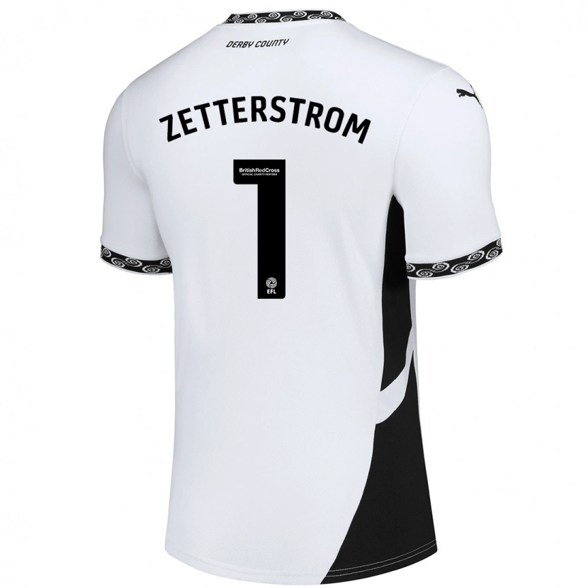 DanxenレディースJacob Widell Zetterström#1白 黒ホームシャツ2024/25ジャージーユニフォーム