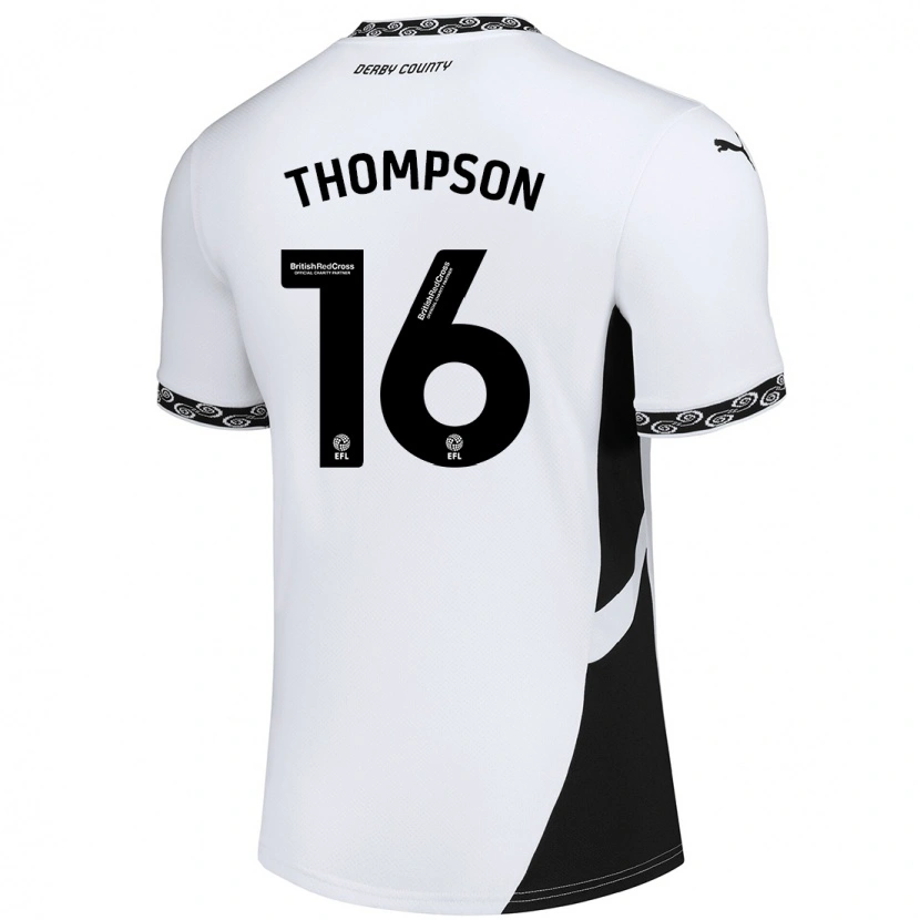 DanxenレディースLiam Thompson#16白 黒ホームシャツ2024/25ジャージーユニフォーム