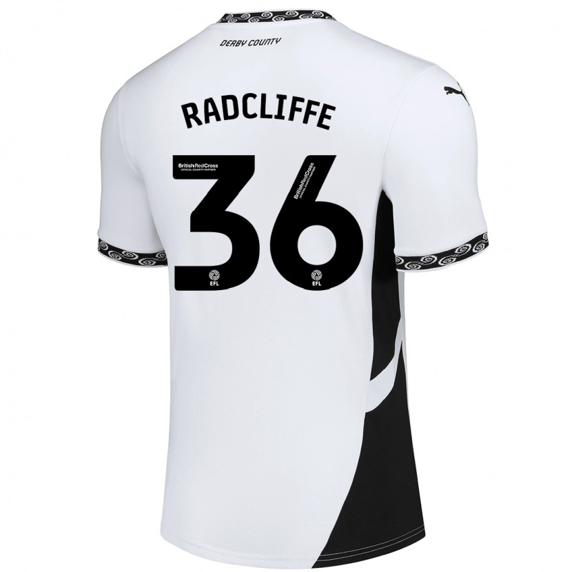DanxenレディースBen Radcliffe#36白 黒ホームシャツ2024/25ジャージーユニフォーム