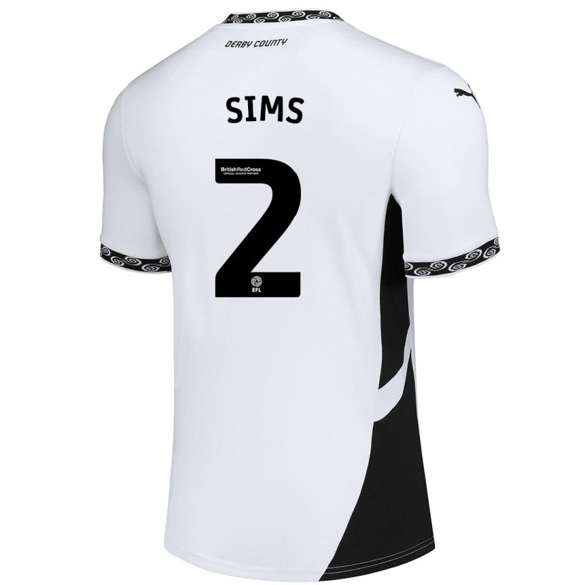 DanxenレディースAmy Sims#2白 黒ホームシャツ2024/25ジャージーユニフォーム