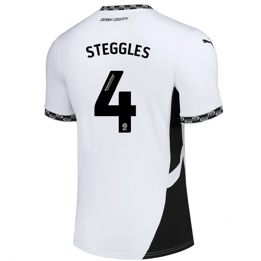 DanxenレディースCharlotte Steggles#4白 黒ホームシャツ2024/25ジャージーユニフォーム