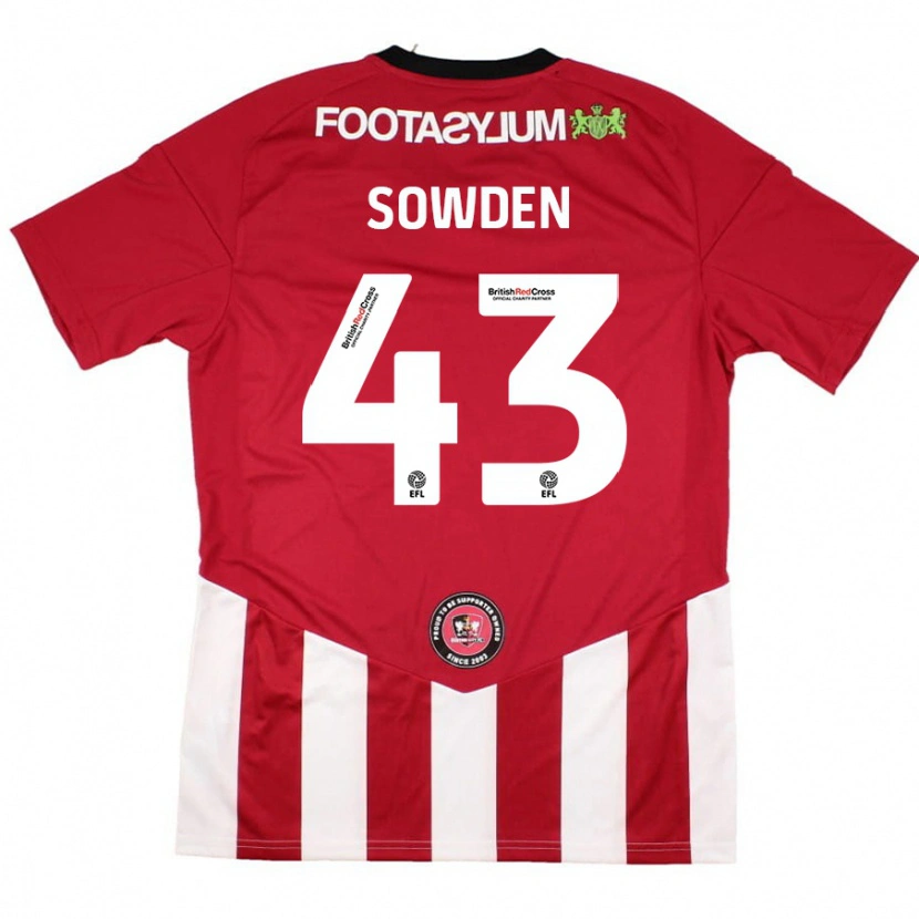 DanxenレディースAndrew Sowden#43赤 白ホームシャツ2024/25ジャージーユニフォーム