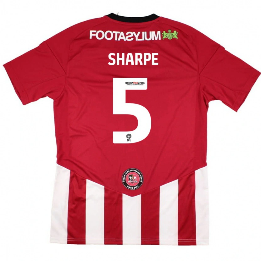 DanxenレディースManfy Sharpe#5赤 白ホームシャツ2024/25ジャージーユニフォーム