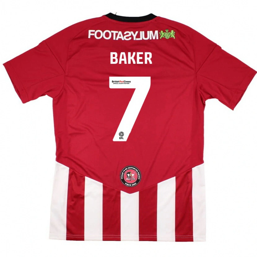 DanxenレディースPhoebe Baker#7赤 白ホームシャツ2024/25ジャージーユニフォーム