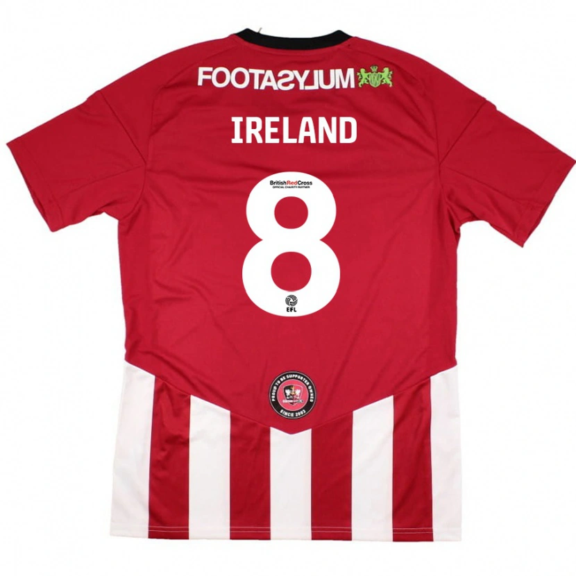 DanxenレディースBeth Ireland#8赤 白ホームシャツ2024/25ジャージーユニフォーム