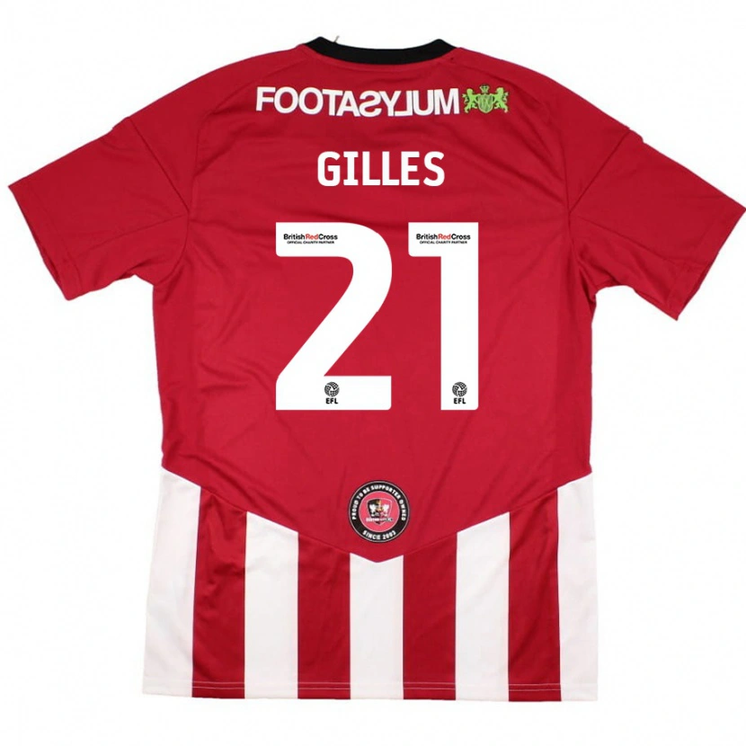 DanxenレディースSophie Gilles#21赤 白ホームシャツ2024/25ジャージーユニフォーム