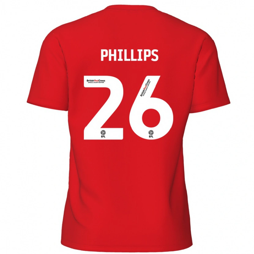 DanxenレディースNoah Phillips#26赤ホームシャツ2024/25ジャージーユニフォーム