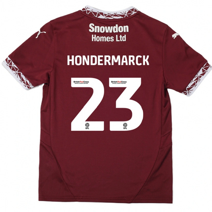 DanxenレディースWilliam Hondermarck#23ブルゴーニュホームシャツ2024/25ジャージーユニフォーム