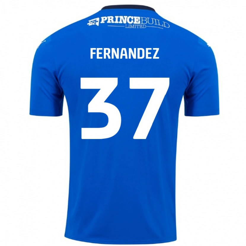 Danxenレディースエマニュエル・フェルナンデス#37ブルーホワイトホームシャツ2024/25ジャージーユニフォーム