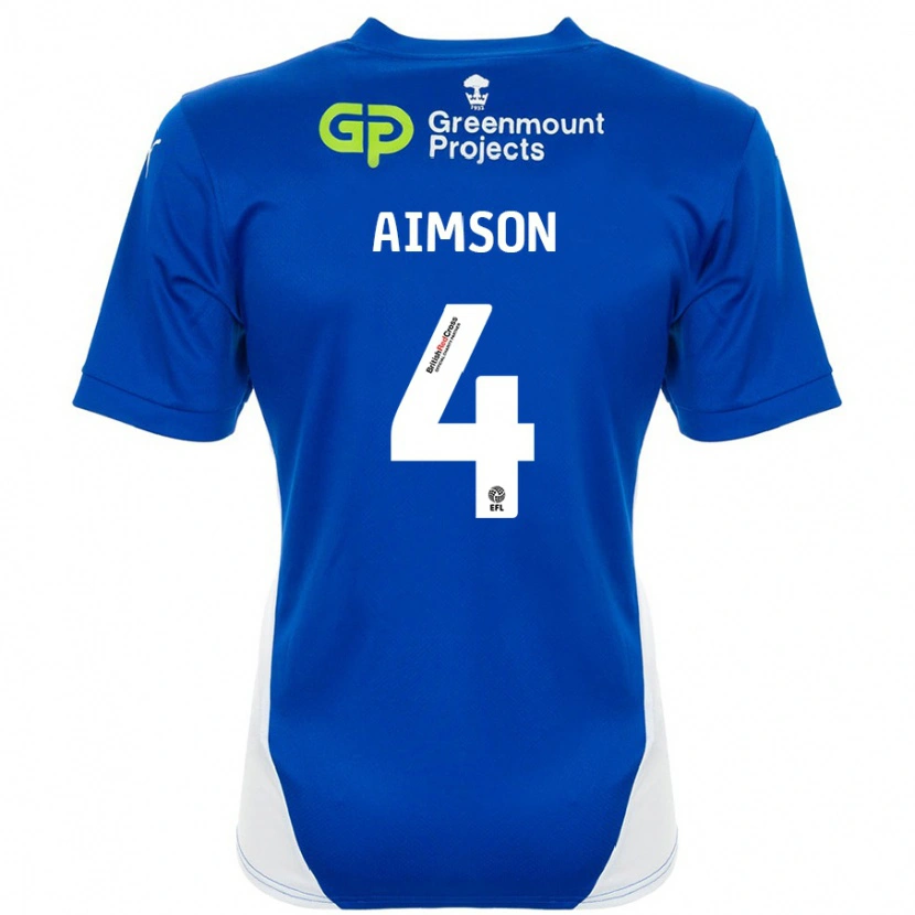 DanxenレディースWill Aimson#4ブルーホワイトホームシャツ2024/25ジャージーユニフォーム