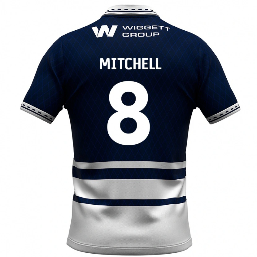 DanxenレディースBilly Mitchell#8ネイビーブルー ホワイトホームシャツ2024/25ジャージーユニフォーム