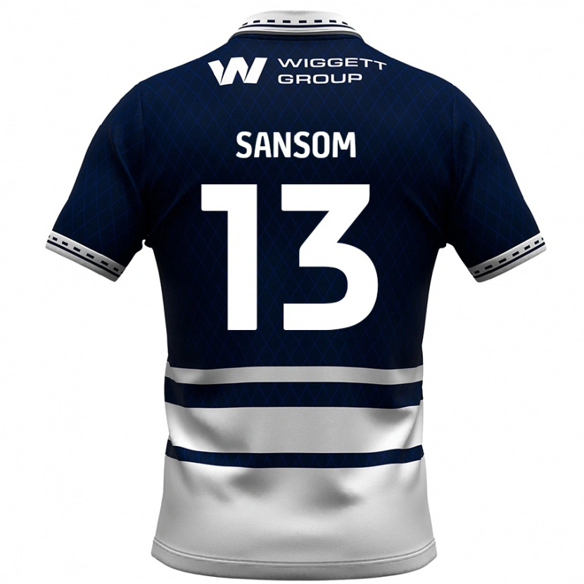 DanxenレディースChloe Sansom#13ネイビーブルー ホワイトホームシャツ2024/25ジャージーユニフォーム
