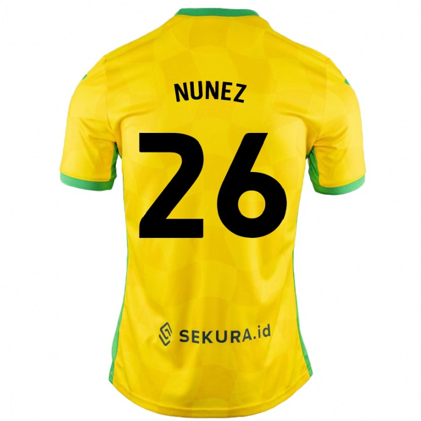 Danxenレディースマルセリーノ・ヌニェス#26黄緑ホームシャツ2024/25ジャージーユニフォーム