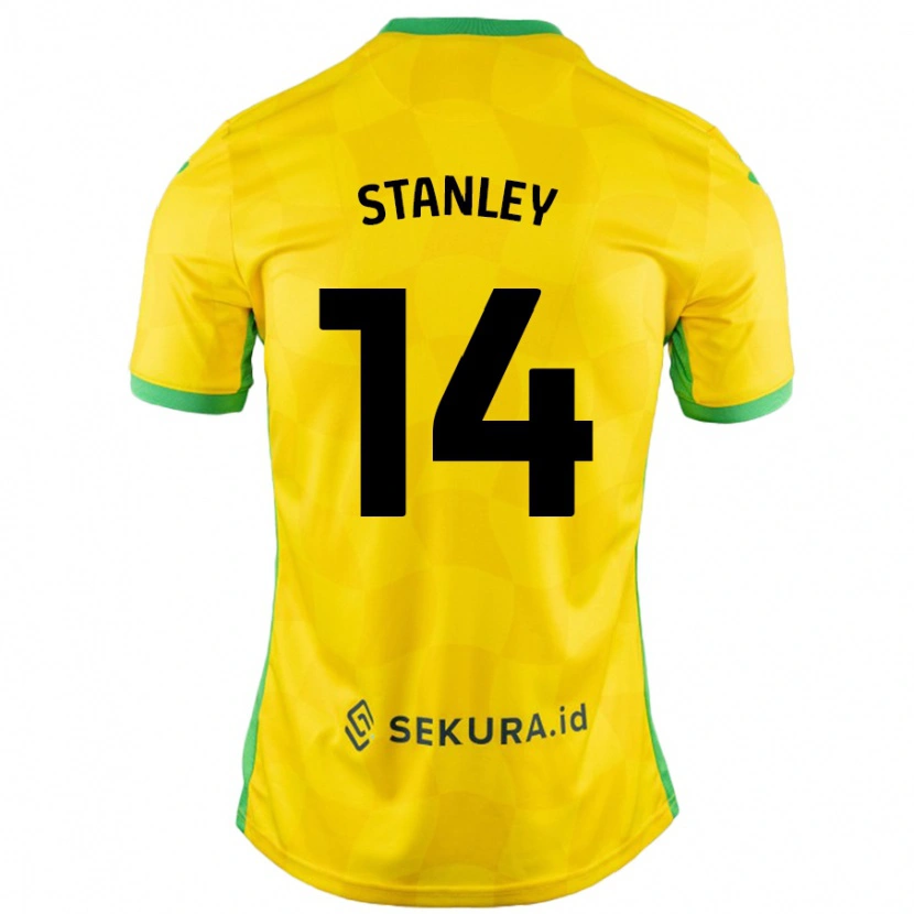 DanxenレディースKathryn Stanley#14黄緑ホームシャツ2024/25ジャージーユニフォーム