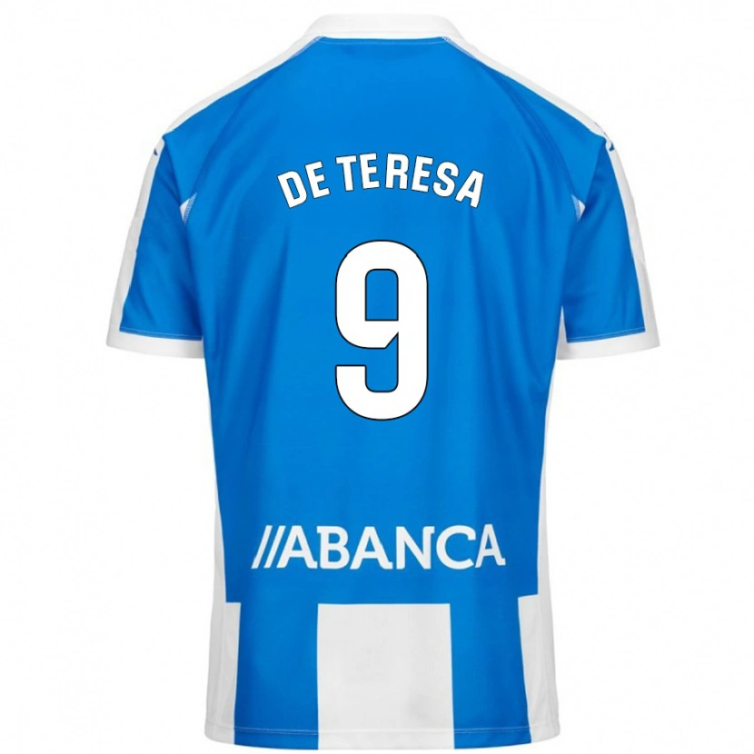 DanxenレディースAna Lucía De Teresa#9ブルーホワイトホームシャツ2024/25ジャージーユニフォーム