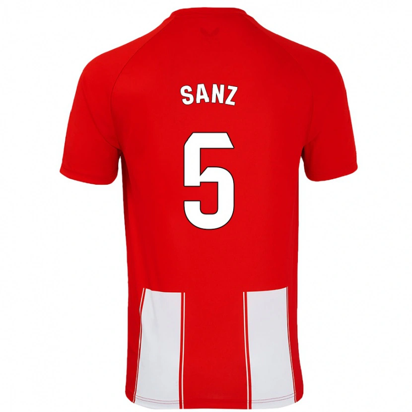 DanxenレディースPaco Sanz#5赤 白ホームシャツ2024/25ジャージーユニフォーム