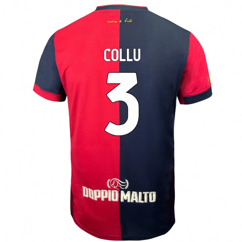 DanxenレディースDavide Collu#3赤 濃い青ホームシャツ2024/25ジャージーユニフォーム