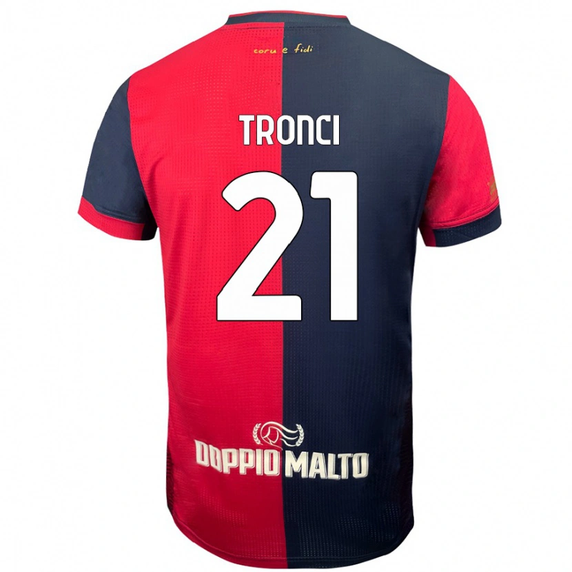 DanxenレディースLuca Tronci#21赤 濃い青ホームシャツ2024/25ジャージーユニフォーム