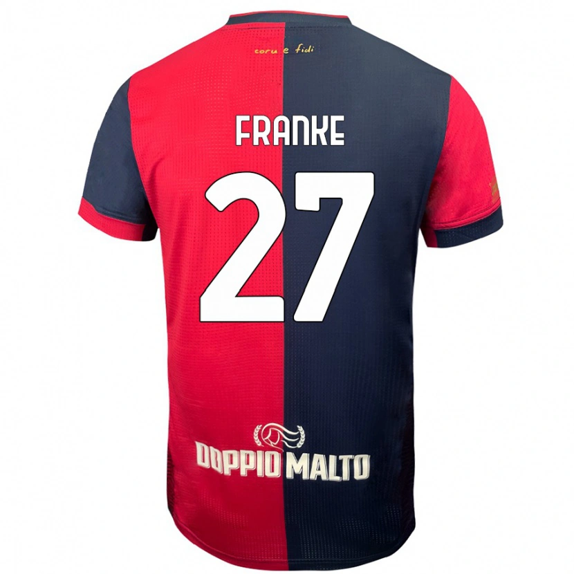 DanxenレディースAntoni Franke#27赤 濃い青ホームシャツ2024/25ジャージーユニフォーム