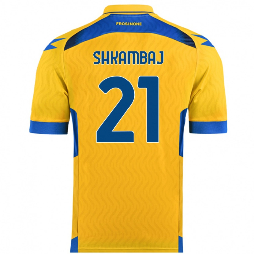 DanxenレディースArdit Shkambaj#21黄ホームシャツ2024/25ジャージーユニフォーム