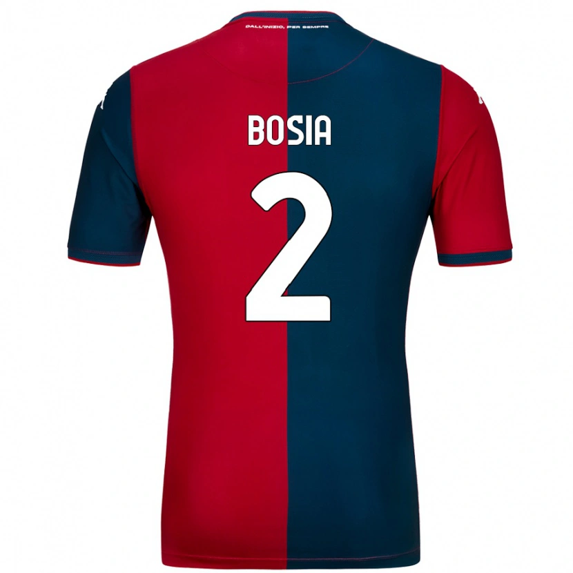 DanxenレディースDavide Bosia#2赤 ダークブルーホームシャツ2024/25ジャージーユニフォーム