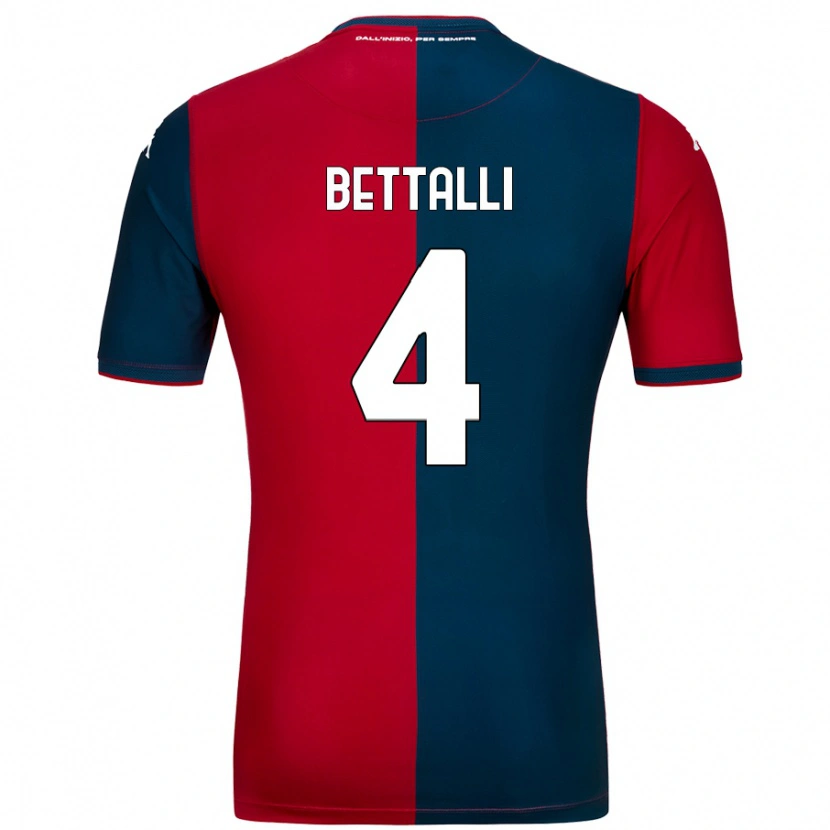 DanxenレディースGiorgia Bettalli#4赤 ダークブルーホームシャツ2024/25ジャージーユニフォーム