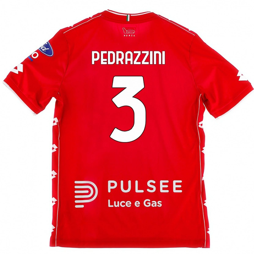 DanxenレディースCarlo Pedrazzini#3赤 白ホームシャツ2024/25ジャージーユニフォーム