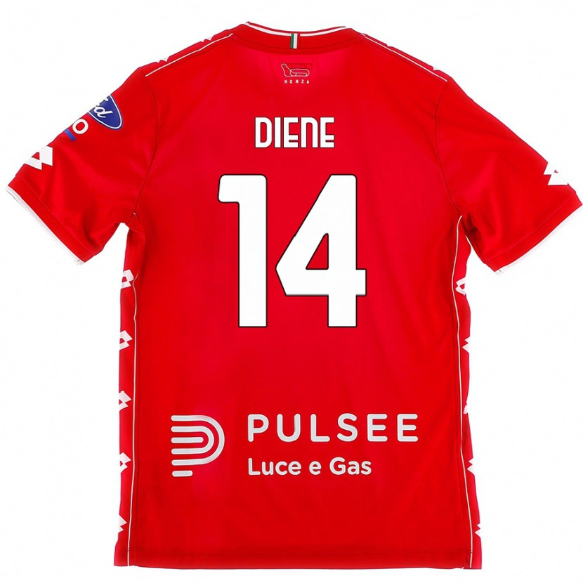 DanxenレディースAbdou Diene#14赤 白ホームシャツ2024/25ジャージーユニフォーム