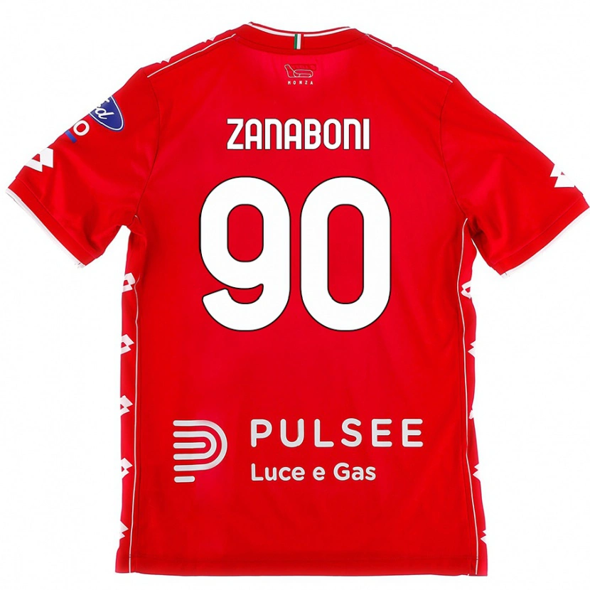 DanxenレディースEmanuele Zanaboni#90赤 白ホームシャツ2024/25ジャージーユニフォーム