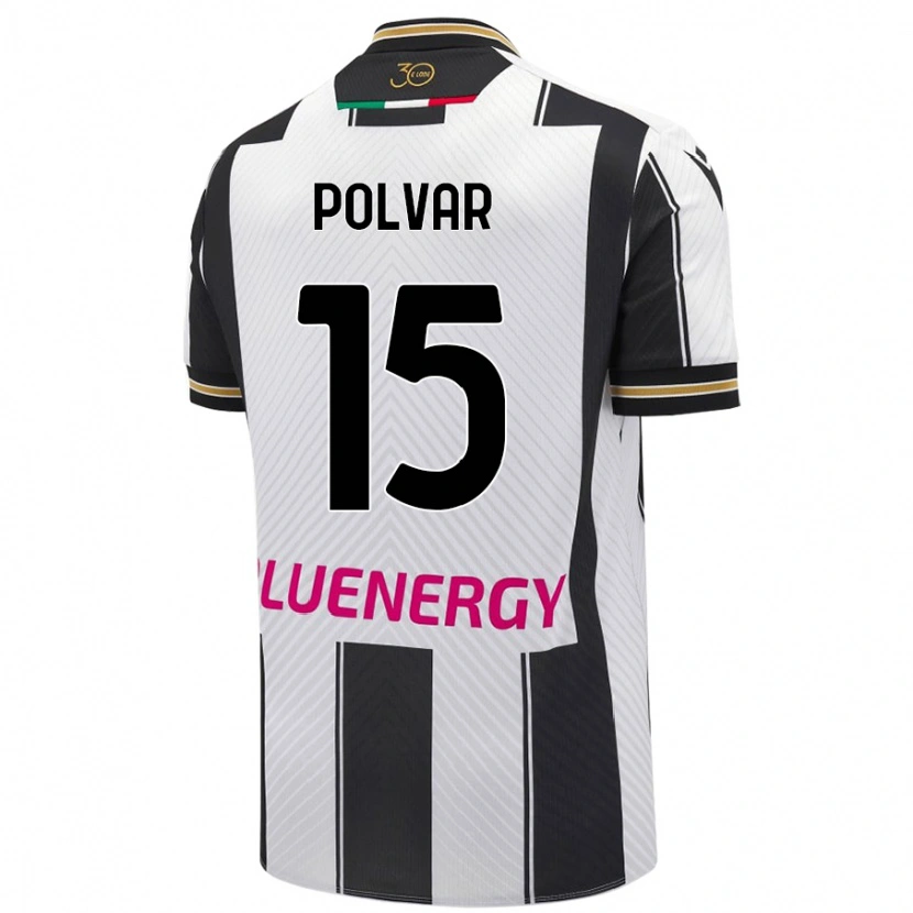 DanxenレディースFrancesco Polvar#15白 黒ホームシャツ2024/25ジャージーユニフォーム