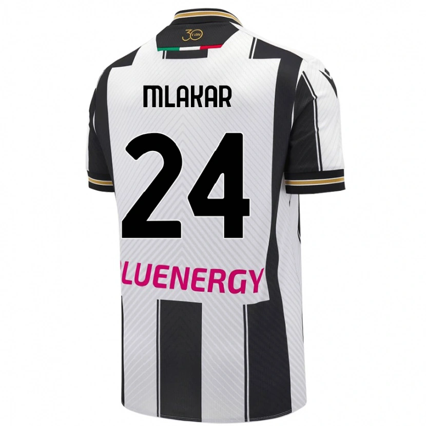 DanxenレディースLorenzo Mlakar#24白 黒ホームシャツ2024/25ジャージーユニフォーム