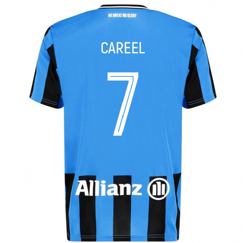 DanxenレディースOona Careel#7スカイブルー ブラックホームシャツ2024/25ジャージーユニフォーム